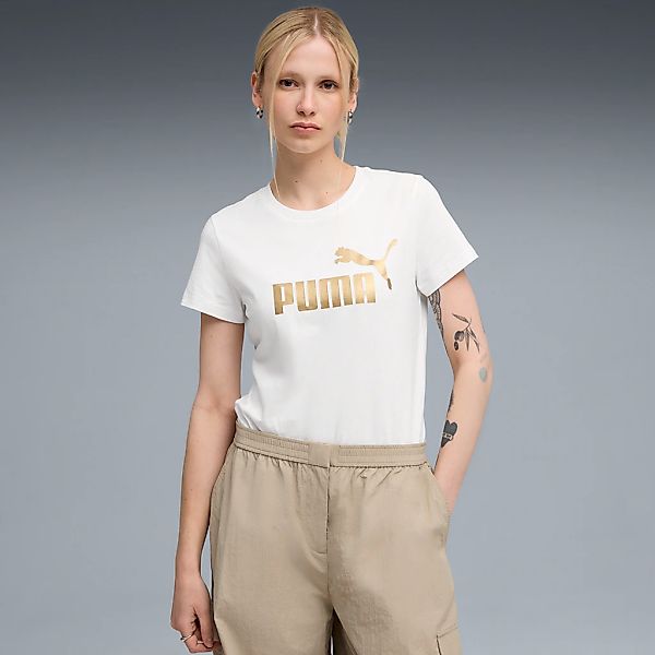 PUMA T-Shirt "ESS NO. 1 LOGO METALLIC TEE" Regular Fit, Rundhalsausschnitt, günstig online kaufen
