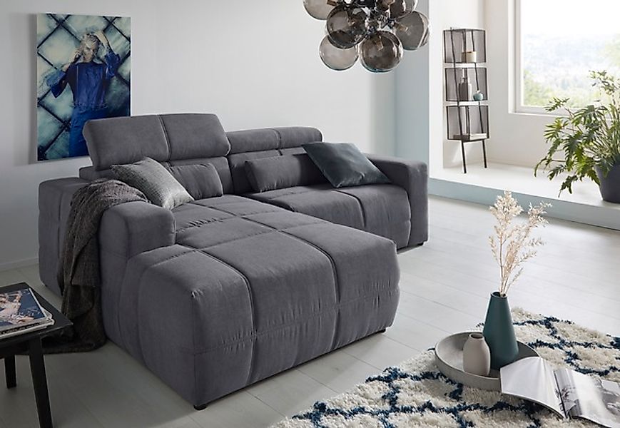 DOMO collection Ecksofa »Brandon, inkl. Kopfteilverstellung, B/T/H: 214/100 günstig online kaufen