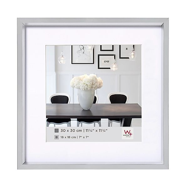 walther design Steel Style Kunststoff Bilderrahmen  40x40 cm Silber günstig online kaufen