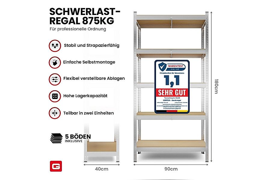 GENTOR Steckregal 2x Kellerregal Lagerregal Steckregal Schwerlastregal Rega günstig online kaufen