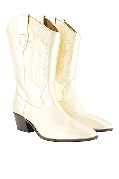 Ulla Popken Leder-Cowboystiefel XL-Schaft Metallic-Optik Stiefel günstig online kaufen
