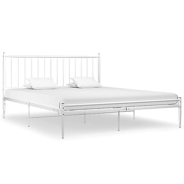 vidaXL Bett Bett Weiß Metall 200x200 günstig online kaufen