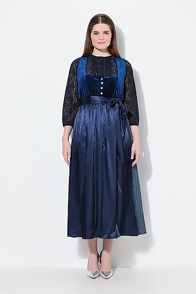 Ulla Popken Dirndl Dirndl Stretch-Samt Carré-Ausschnitt günstig online kaufen