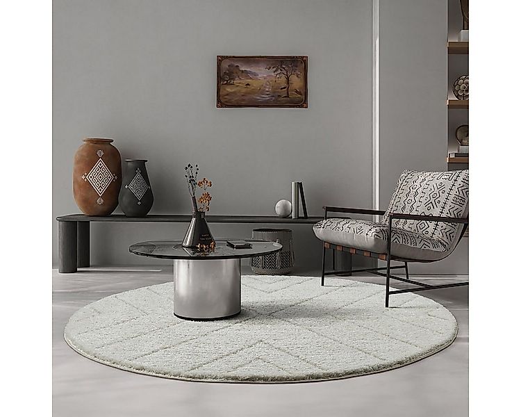 the carpet Teppich Bahar Shaggy, rund, Höhe: 30 mm, Shaggy eleganter Wohnzi günstig online kaufen