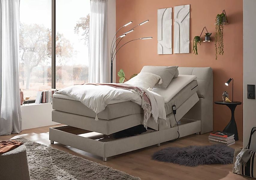 ED EXCITING DESIGN Boxspringbett "Toulouse", inkl. Motor, inkl. Stauraum im günstig online kaufen