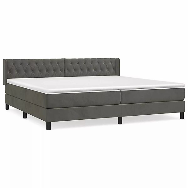 vidaXL Boxspringbett mit Matratze Dunkelgrau 200x200 cm Samt1394870 günstig online kaufen