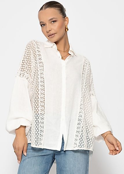 SASSYCLASSY Langarmbluse Leinen Bluse Damen mit günstig online kaufen