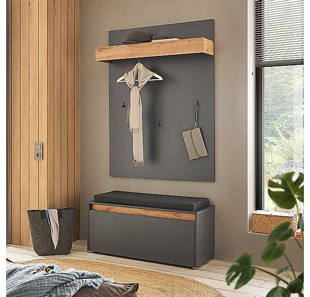 Lomadox Garderoben-Set CRISP-61, (Spar-Set, 2-St., Garderobenpaneel Schuhba günstig online kaufen