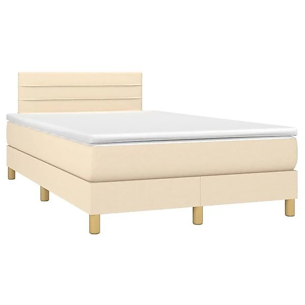 vidaXL Boxspringbett mit Matratze Creme 120x190 cm Stoff 3269784 günstig online kaufen