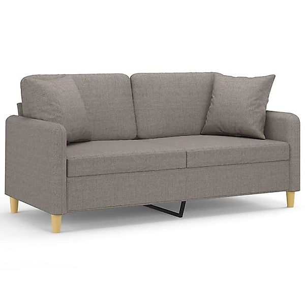 vidaXL Sofa, 2-Sitzer-Sofa mit Zierkissen Taupe 140 cm Stoff günstig online kaufen