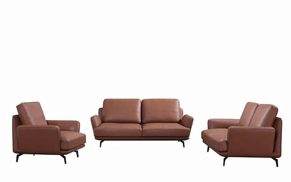 JVmoebel Sofa Senf Ledersofas Sofagarnitur 3+2+1 Sitzer Set Garnitur Polste günstig online kaufen