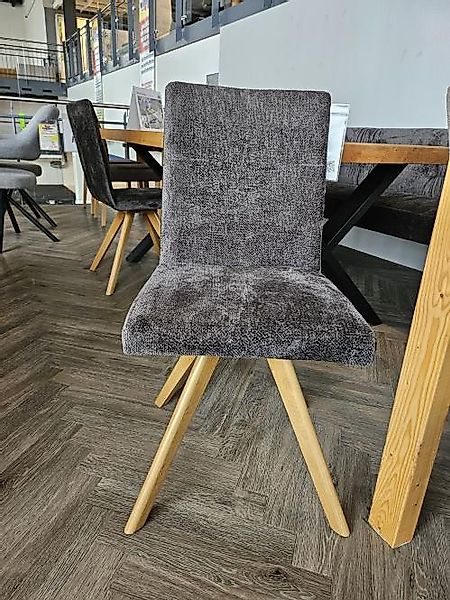 Polsterstuhl CORTINA 4er Set Anthrazit / Eiche natur lackiert günstig online kaufen