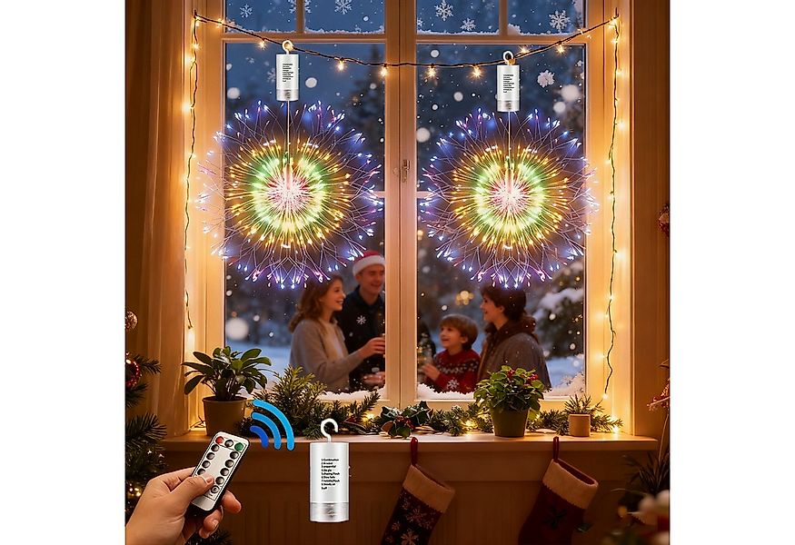 MUPOO LED-Lichternetz LED-Lichtervorhang , 200 LEDs Lichterkette Feuerwerk, günstig online kaufen