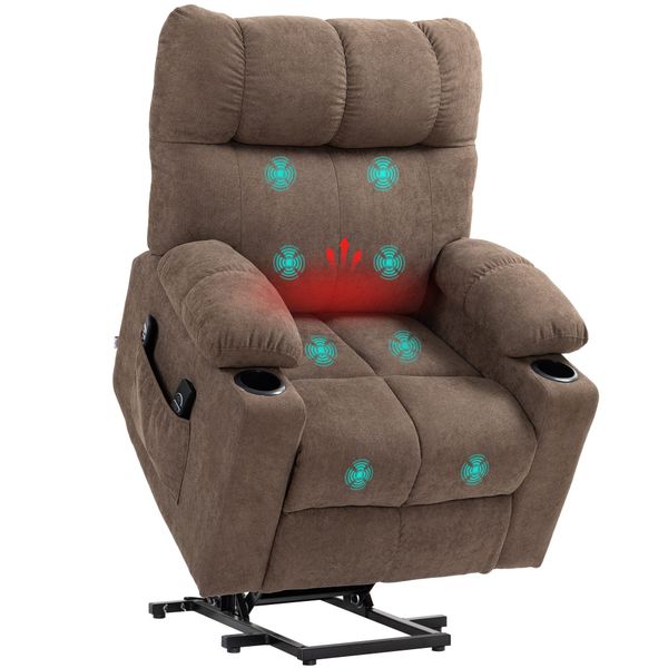 HOMCOM Massagesessel Elektrischer Aufstehsessel, Liegefunktion, Fernsteueru günstig online kaufen