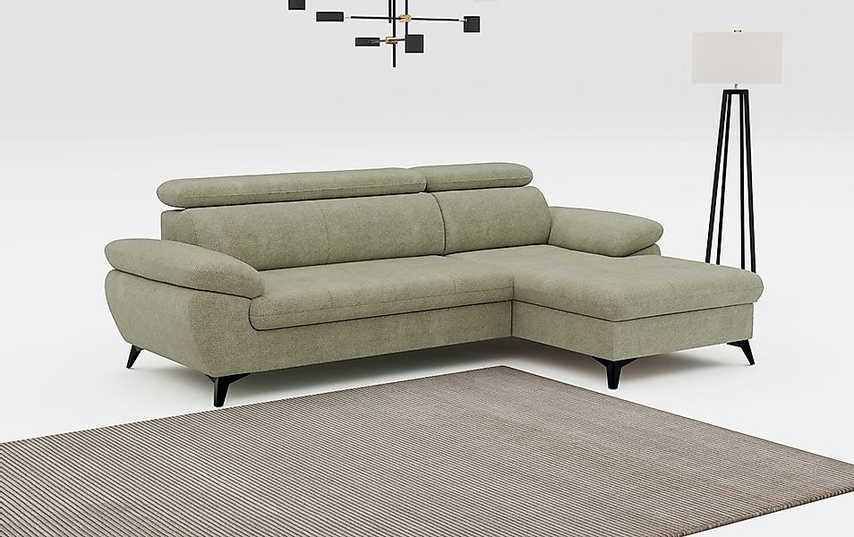COTTA Ecksofa "Hudson L-Form, B: 261 cm" mit Kopfteilverstellung, optional günstig online kaufen