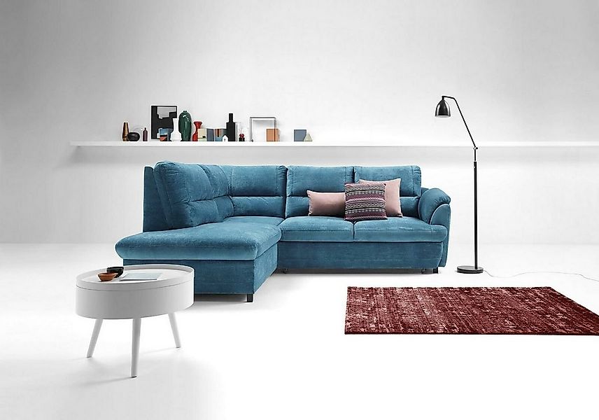 JVmoebel Ecksofa Sofas Couchs Bett Stoff Couch L-Form Wohnzimmer Blau, Made günstig online kaufen
