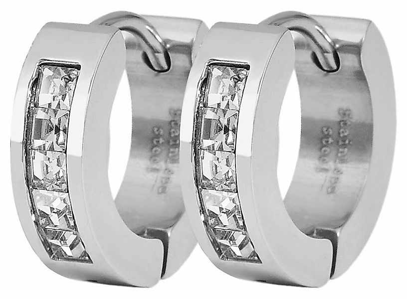 Adelia´s Paar Creolen "Damen Ohrringe – Creole aus Edelstahl mit Strass Ste günstig online kaufen