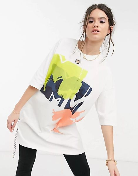 River Island – Oversize-T-Shirt in Weiß mit MTV -Logo günstig online kaufen