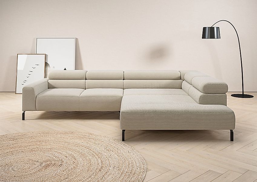Places of Style Ecksofa "Antonelli, L-Form, inkl. Kopfteilverstellung, Brei günstig online kaufen