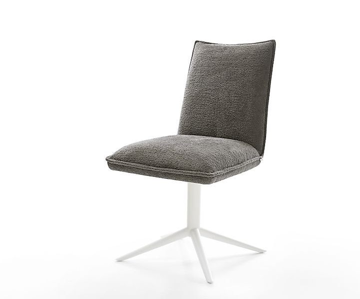 Drehstuhl Lelio-Flex Bouclé Soft Schlamm Fußkreuz Weiß 360° drehbar Wippfun günstig online kaufen