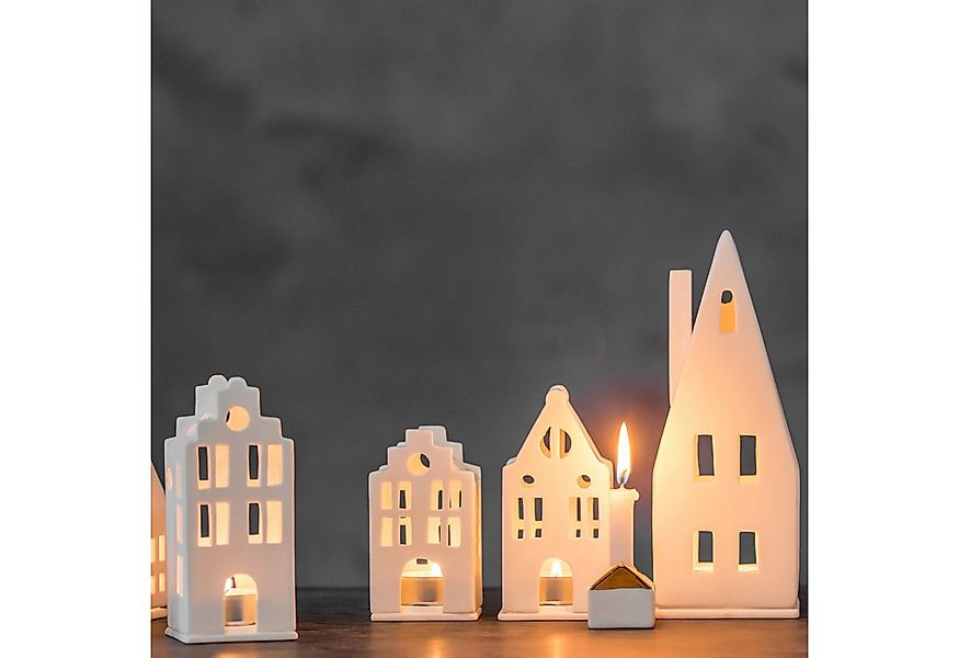 Räder Teelichthalter räder Lichthaus Kerzenständer Teelicht Herrenhaus weiß günstig online kaufen