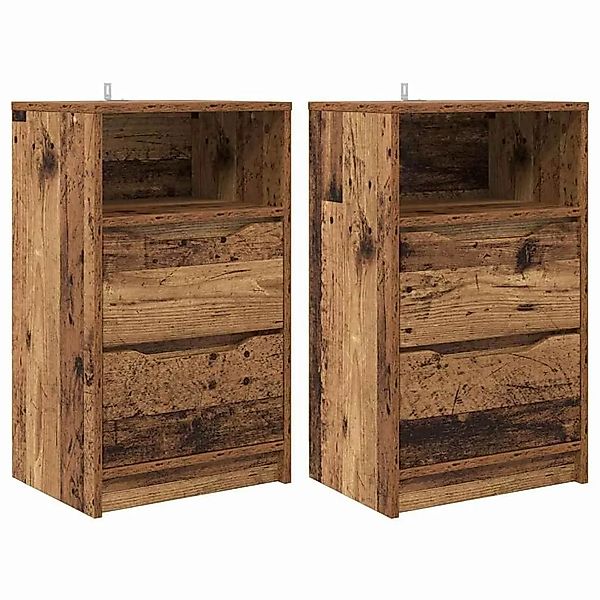 vidaXL Nachttische 2 Stk Altholz 40 x 30 x 467 cm Holzwerkstoff 888924 günstig online kaufen
