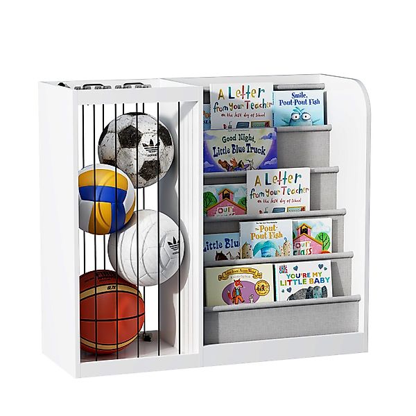 radelldar Kinderregal Bücherregal kinder mit Stofftier-Organizer&5 günstig online kaufen