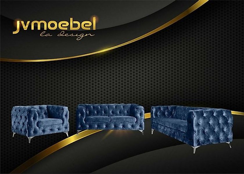 JVmoebel Chesterfield-Sofa Sofagarnitur 321 Sitzer Textil Couch Wohnlandsch günstig online kaufen