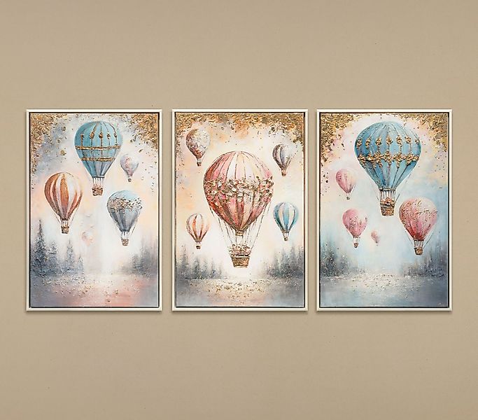 YS-Art Gemälde Luftige Träume, Luftballons, mehrteiliges günstig online kaufen