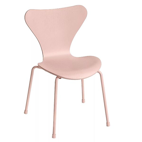Fritz Hansen - Serie 7™ Kinderstuhl - rosa/Sitzfläche gefärbte Esche/Gestel günstig online kaufen