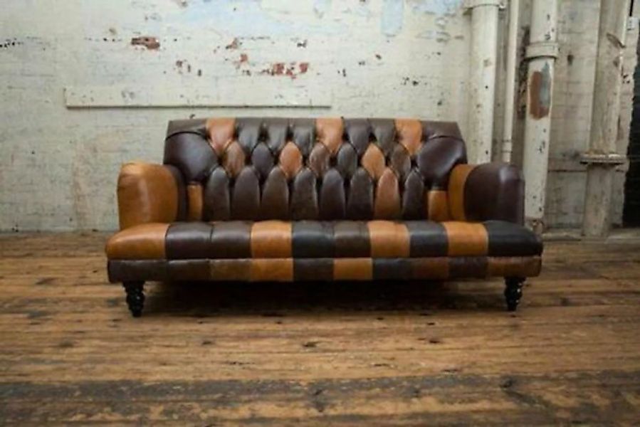 JVmoebel Chesterfield-Sofa, Ledersofa Sofa Couch Garnitur 3 Sitzer Sofas Co günstig online kaufen