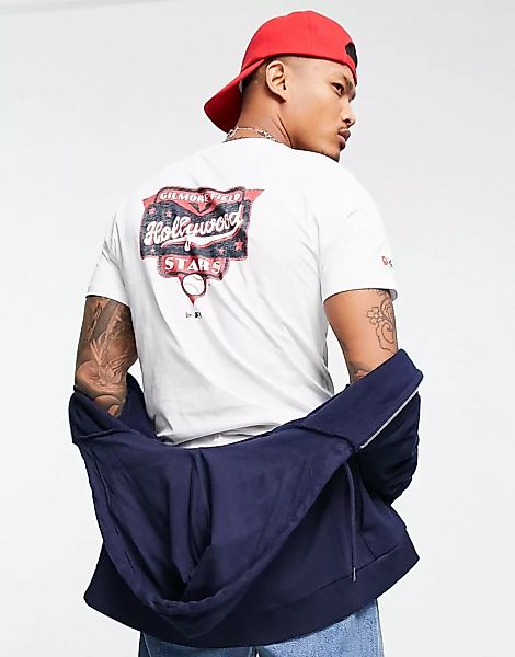 New Era – Minor League Hollywood Starts – T-Shirt in Weiß mit Print auf Bru günstig online kaufen
