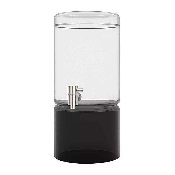 Yunic - edda Getränkespender 5L - schwarz/transparent/Glas/H x Ø 37 x 18 cm günstig online kaufen
