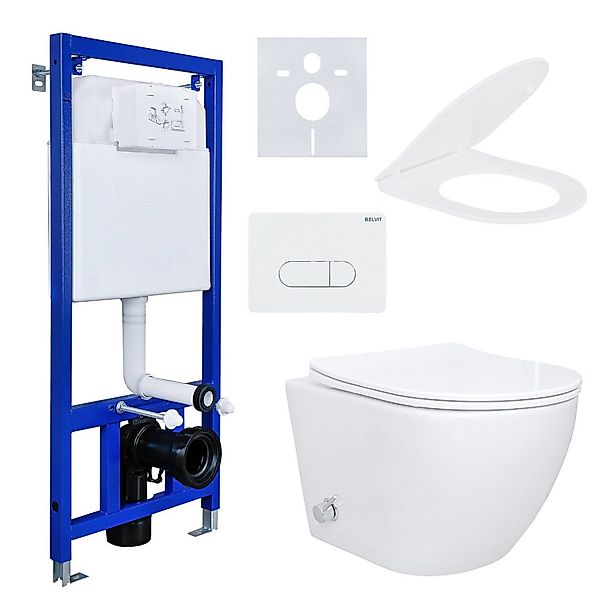 Belvit Tiefspül-WC mit Bidet, Warm‑Kaltwasserarmatur, Soft‑Close günstig online kaufen