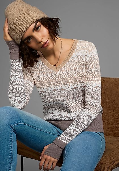 KangaROOS Jacquardpullover, im Norweger-Muster mit kleinen Kängurus günstig online kaufen