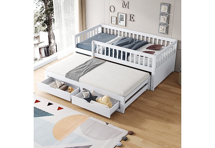 Merax Daybett mit Ausziehbett 90x190cm (Jugendbett Doppelbett Kinderbett So günstig online kaufen