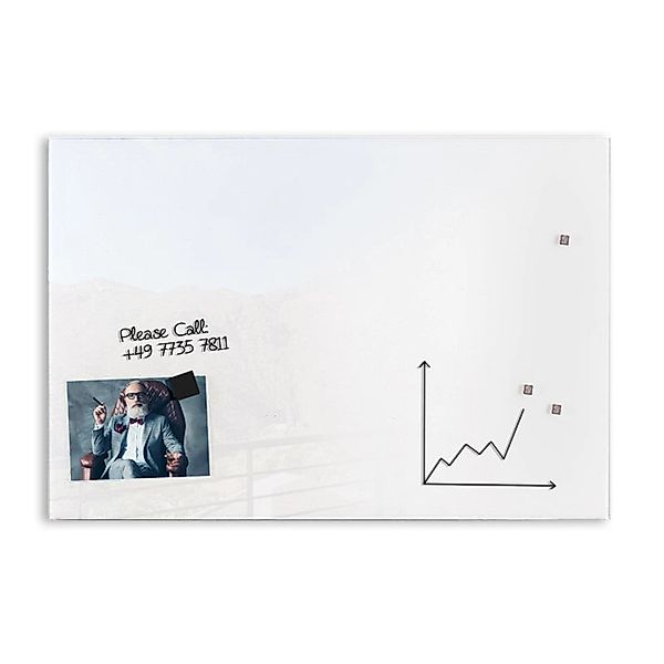 KARAT Glas Whiteboard Lissabon Spiegelnd Universal Einsetzbar 45 x 30 cm günstig online kaufen