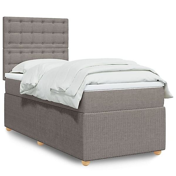 vidaXL Boxspringbett, Boxspringbett mit Matratze Taupe 90x190 cm Stoff günstig online kaufen