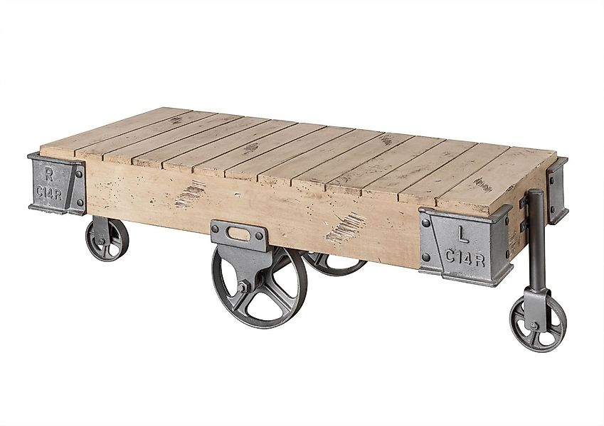 Massivmoebel24 Couchtisch RAILWAY (Couchtisch Mango 120x60x43 günstig online kaufen