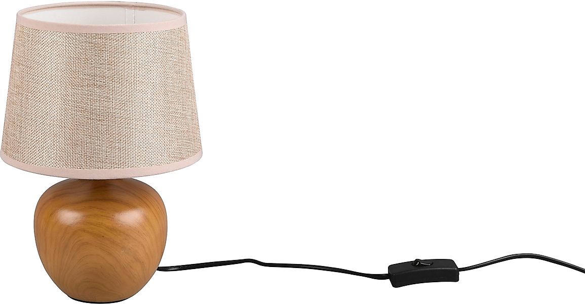 TRIO Leuchten Schreibtischlampe »Luxor«, Keramik Tischleuchte in Holzoptik, günstig online kaufen