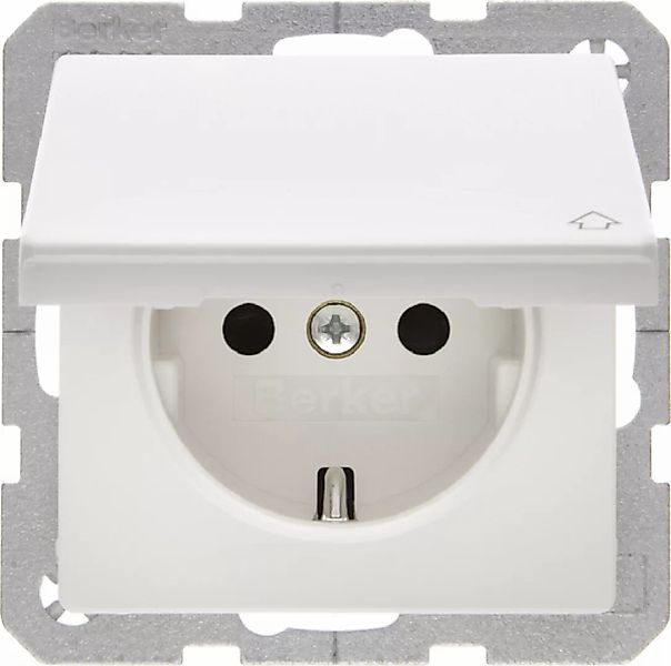 Berker SCHUKO-Steckdose m.Klappdeckel 47516089 günstig online kaufen