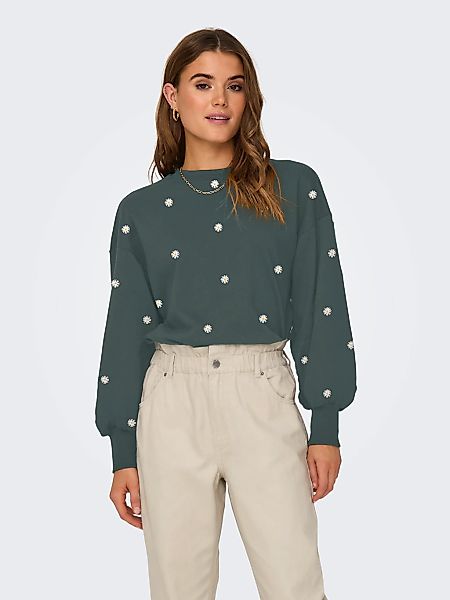 ONLY Sweatshirt "ONLBROOKE L/S O-NECK FLOWER SWT", Baumwollmischung, regula günstig online kaufen