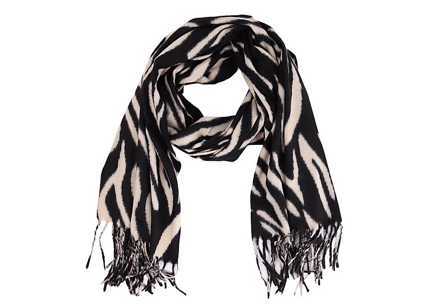 MIRROSI Modeschal weicher und warmer Zebra Muster mit Fransen, 70x180cm, Da günstig online kaufen