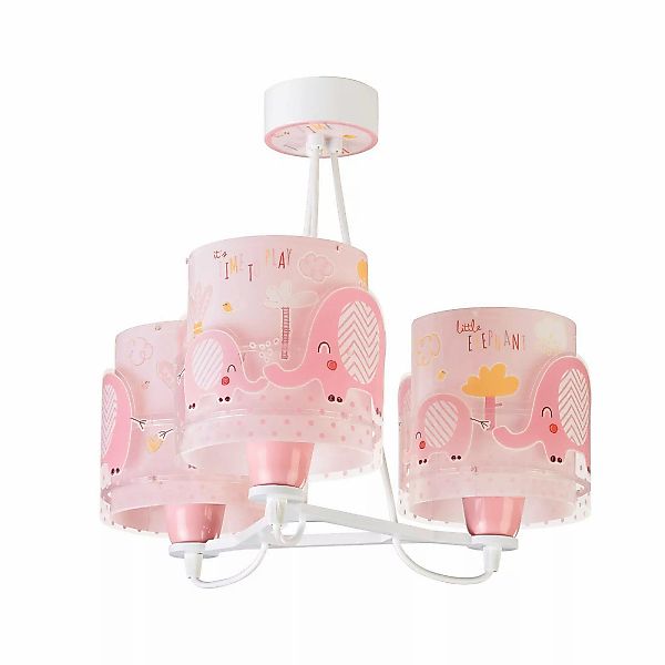 Kinder-Hängelampe Little Elephant, 3-flammig, rosa günstig online kaufen