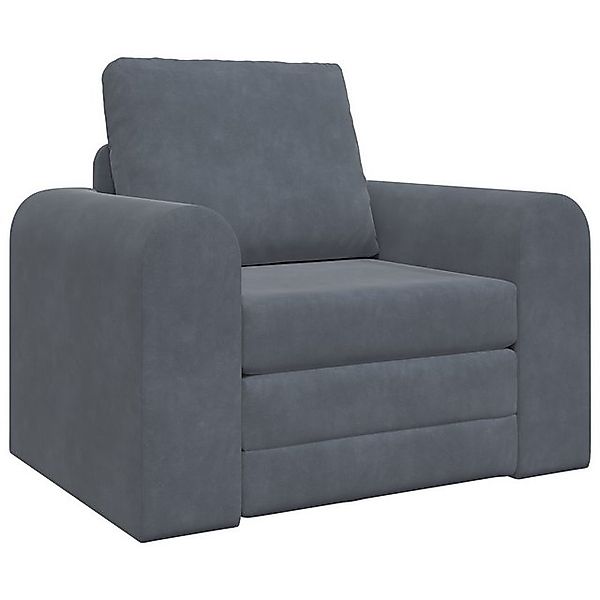 vidaXL Sofa Boden-Schlafsofa 2-in-1 Dunkelgrau 98x71x83 cm Samt, 1 Teile günstig online kaufen