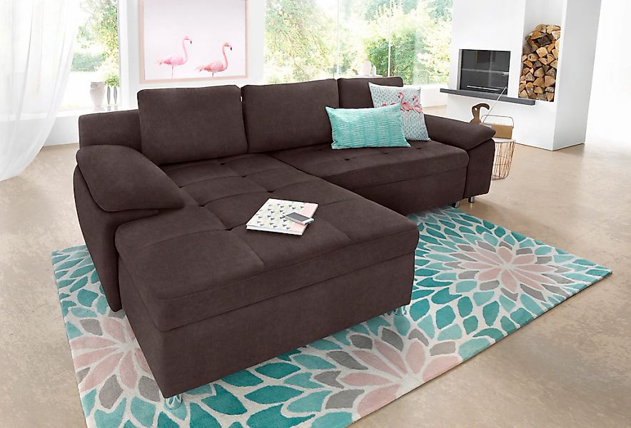 Home affaire Ecksofa "Labene L-Form" wahlweise mit Bettfunktion und Bettkas günstig online kaufen