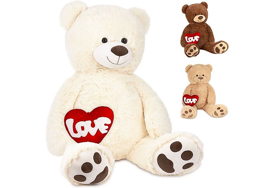 BRUBAKER Kuscheltier XXL Teddybär 100 cm groß mit Herz Love (1-St), großer günstig online kaufen