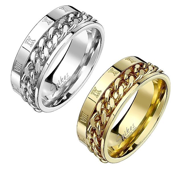 Taffstyle Fingerring Ring Ketten Style Spinner Römischen Zeichen Silber Grö günstig online kaufen