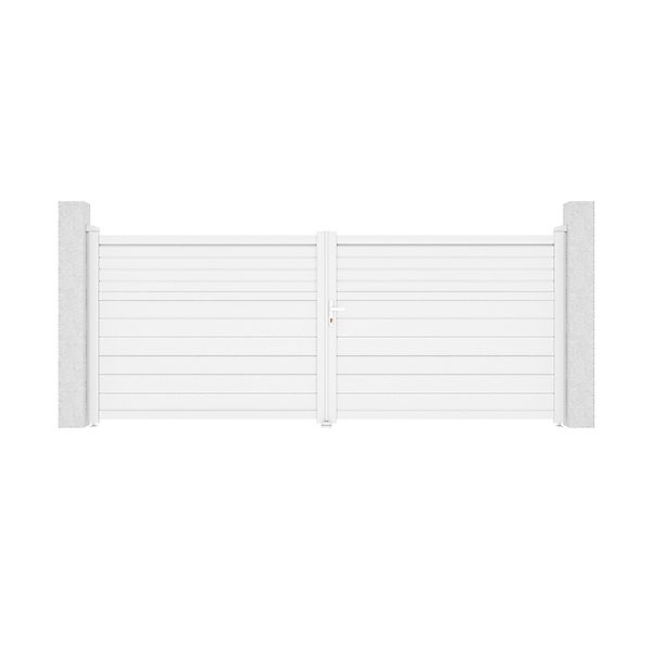 Casanoov Flügeltor 4M Carpatia H 160Cm Weißaluminium & 2 Pfosten 15X15Cm H günstig online kaufen