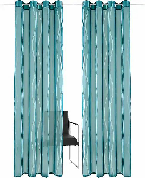 my home Gardine »Dimona« Ösen 2 Stk. tlg. 2er-Set, transparent, Voile, Poly günstig online kaufen